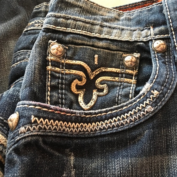 ROCK RIVIVAL DENIM TROY RELAXED STRAIGHT JEANS 34 x 32 - Picture 8 of 11